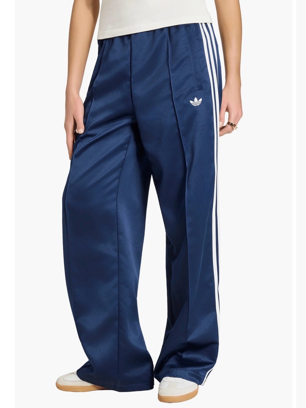adidas Navy Wide-Leg Track Pants